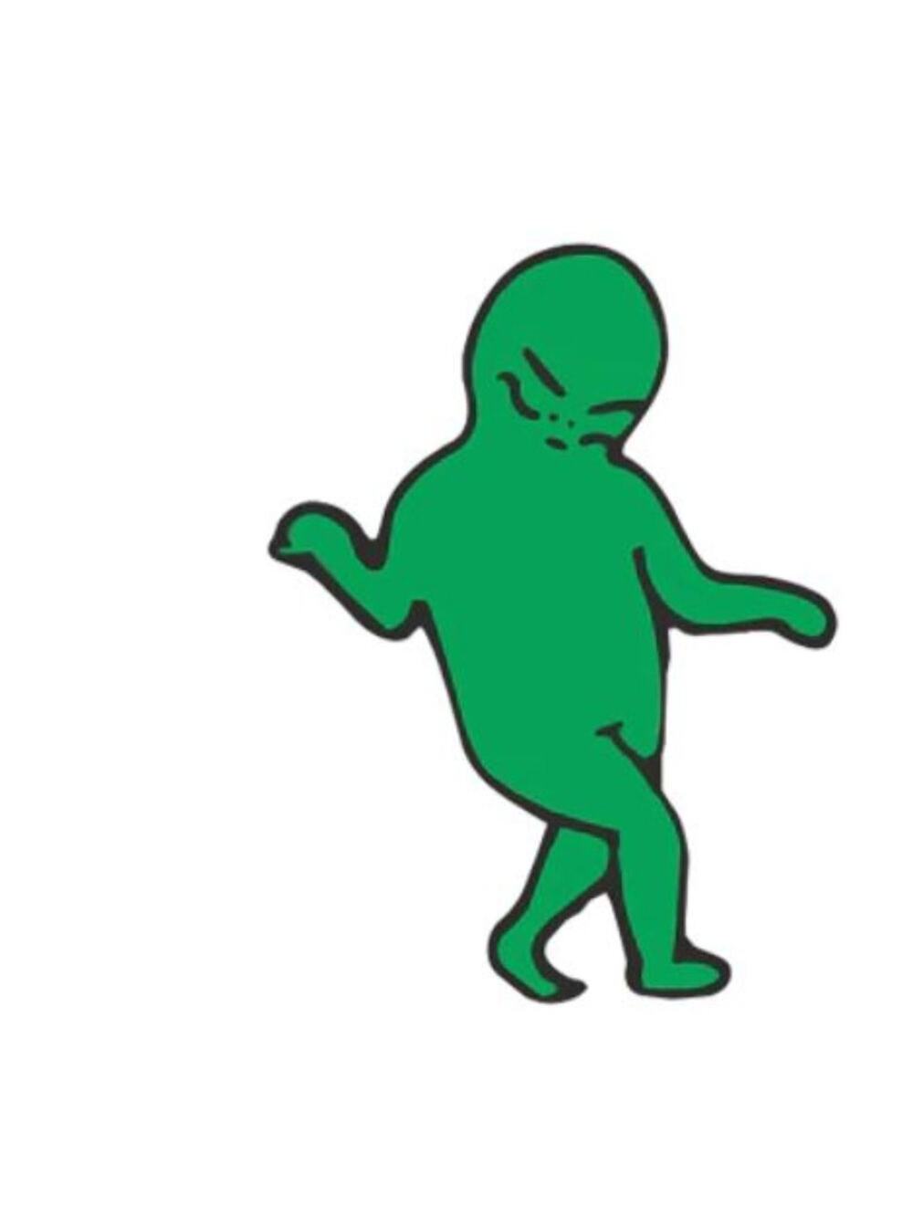 Goofy Walking Alien Pin Brooch